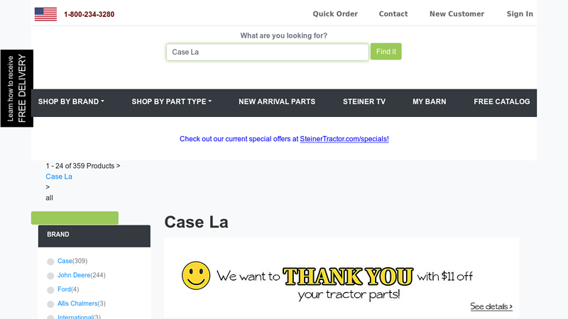 Case La la tractor parts