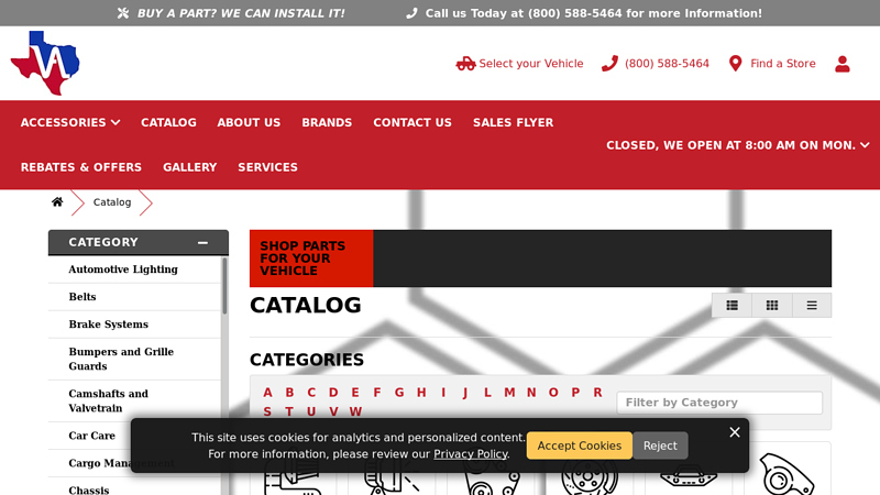 Catalog car parts san angelo