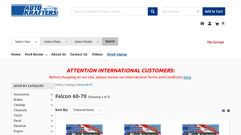 Catalogs ford falcon parts catalog