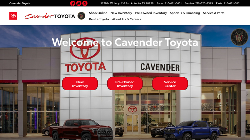 Cavender Toyota toyota parts san antonio