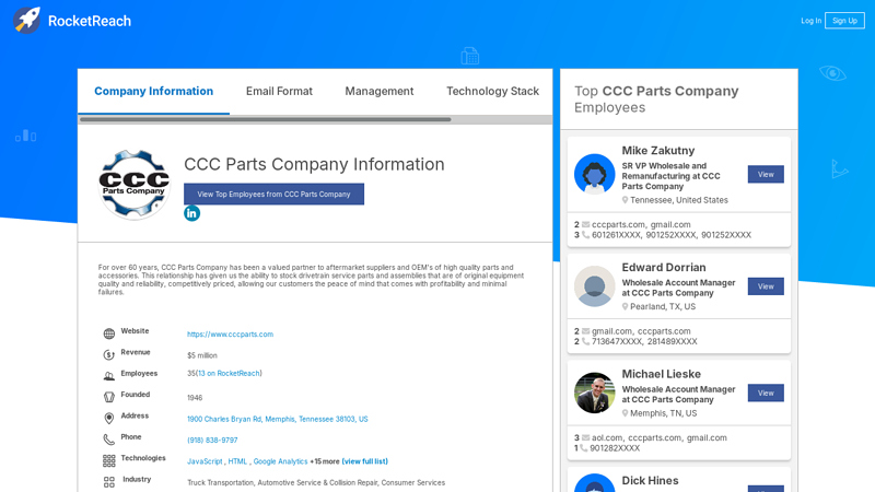 CCC Parts Company Information ccc truck parts