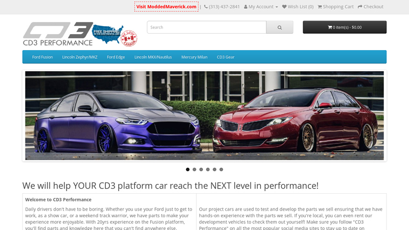 CD3 Performance ford fusion racing parts