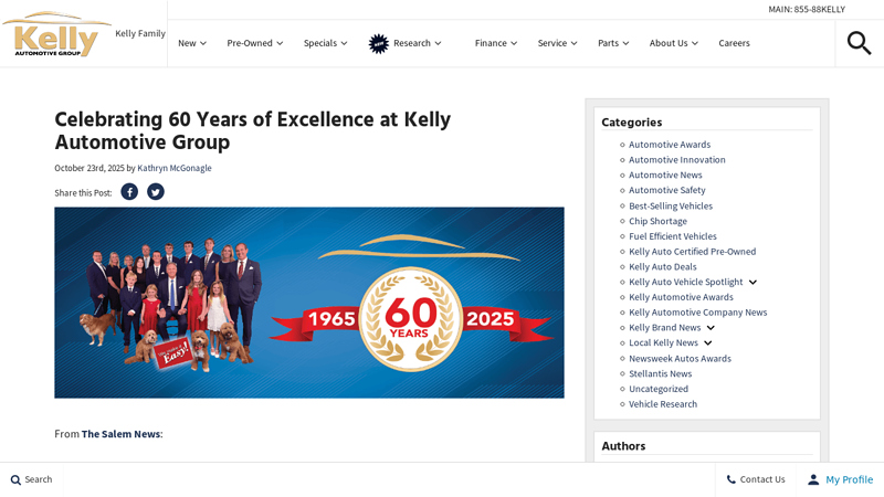 Celebrating 60 Years of Excellence at Kelly Automotive Group kelly auto parts