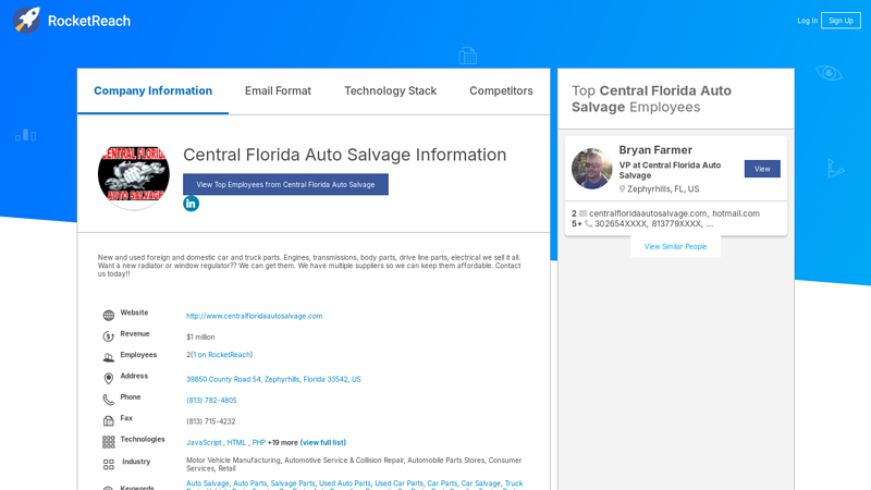 Central Florida Auto Salvage Information central florida pick and pay car parts