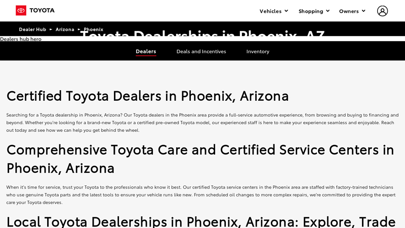 Certified Toyota Dealers in Phoenix, Arizona toyota of surprise service and parts