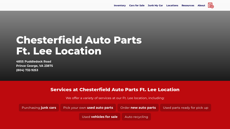Chesterfield Auto Parts In Ft. Lee, VA lee's used auto parts inc
