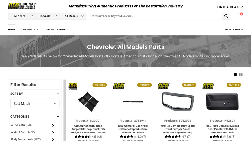Chevrolet All Models Parts chevrolet auto parts