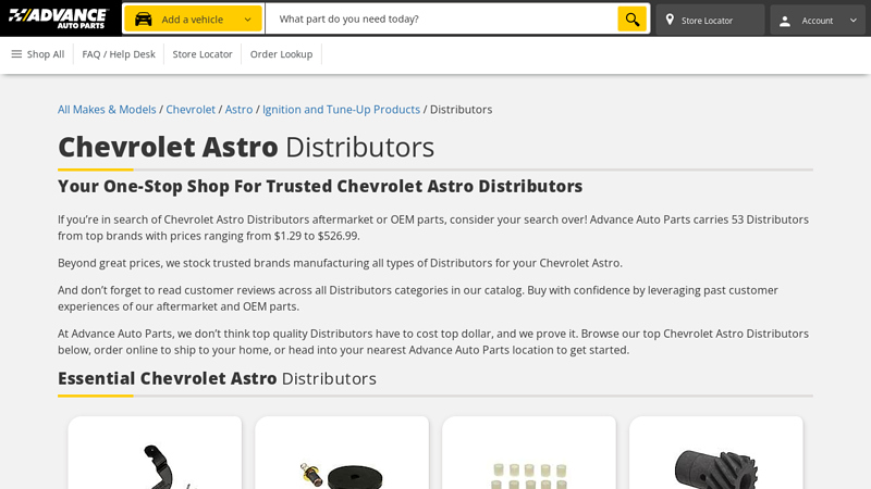 Chevrolet Astro Distributors astro auto parts