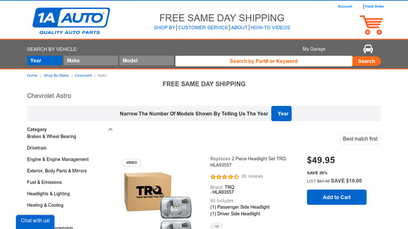 Chevrolet Astro Parts astro auto parts