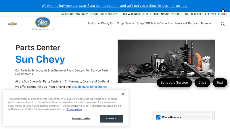 Chevrolet Auto Parts & Accessories near Canastota car parts syracuse ny