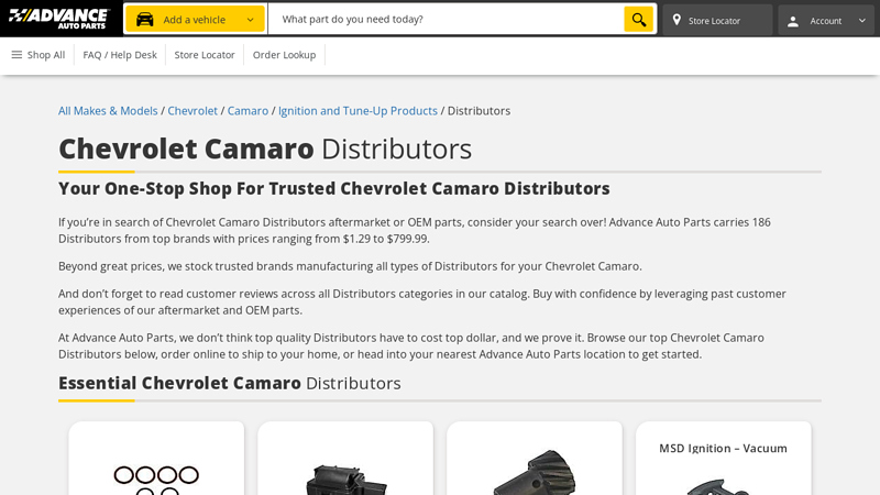 Chevrolet Camaro Distributors camaro auto parts