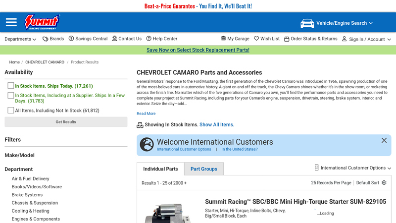 Chevrolet Camaro parts and accessories at Summit Racing chevy camaro auto parts