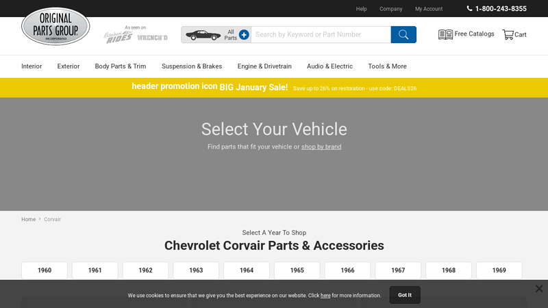 Chevrolet Corvair Parts & Accessories @ OPGI.com corvair car parts
