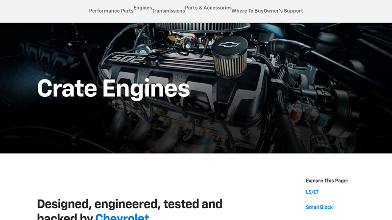 Chevrolet Crate Engines 350 motor parts