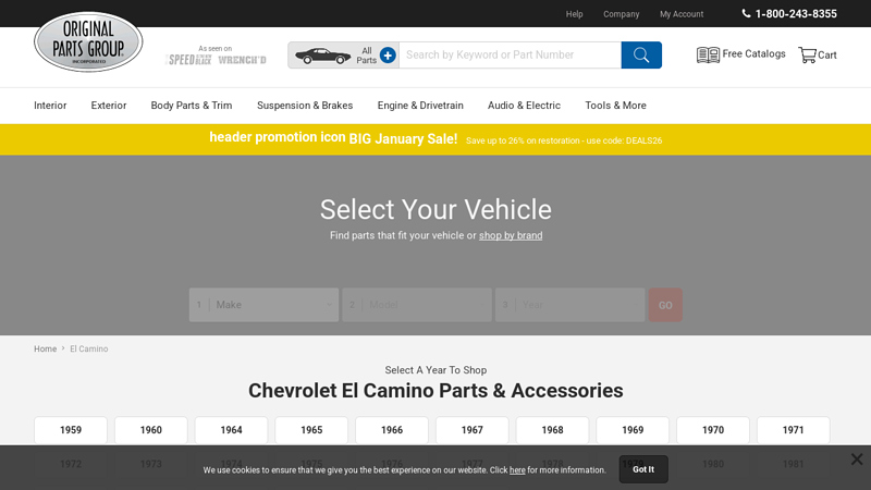 Chevrolet El Camino Parts & Accessories @ OPGI.com el camino car parts