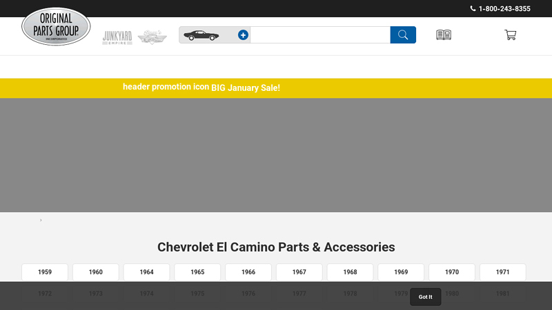 Chevrolet El Camino Parts & Accessories @ OPGI.com el camino auto parts