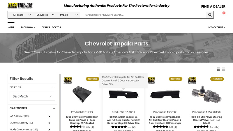 Chevrolet Impala Parts 1966 impala parts car