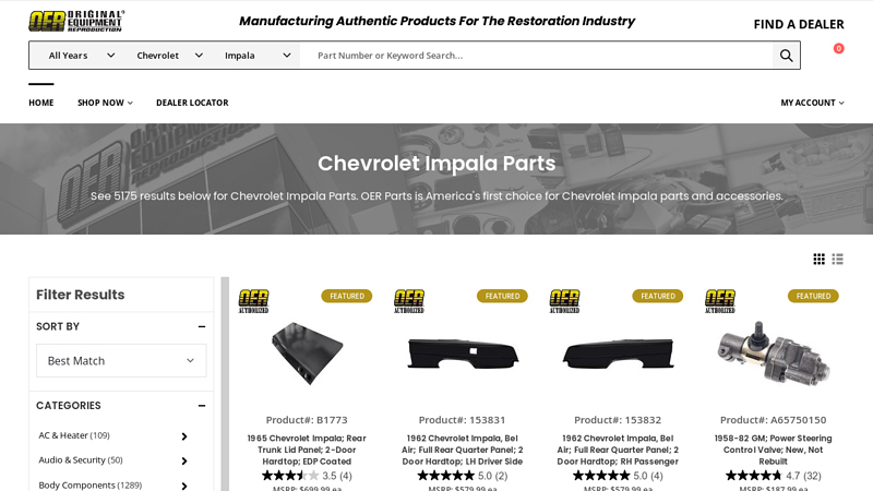 Chevrolet Impala Parts chevrolet impala car parts