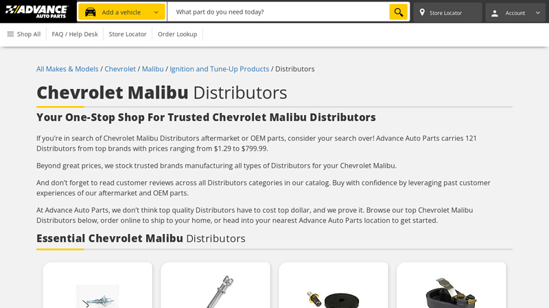 Chevrolet Malibu Distributors chevy malibu auto parts