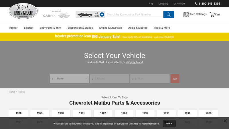 Chevrolet Malibu Parts & Accessories @ OPGI.com chevy malibu auto parts