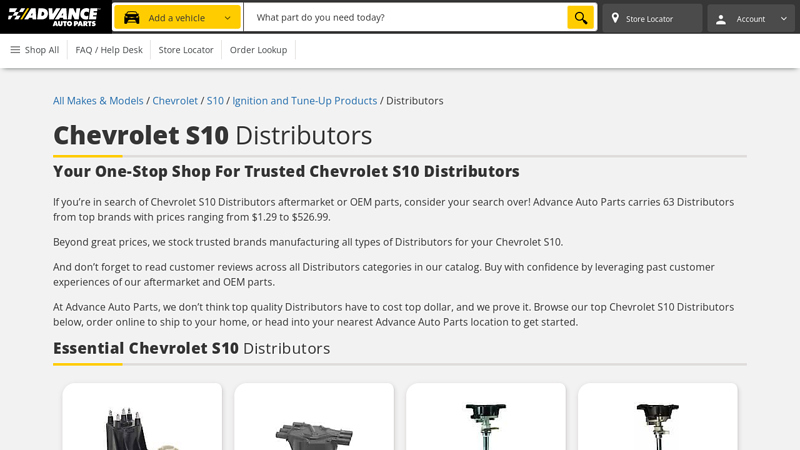 Chevrolet S10 Distributors s10 auto parts