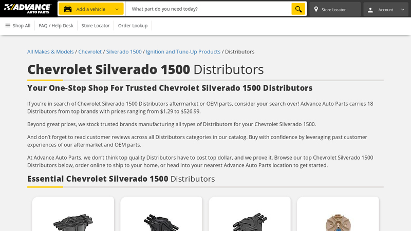Chevrolet Silverado 1500 Distributors silverado auto parts