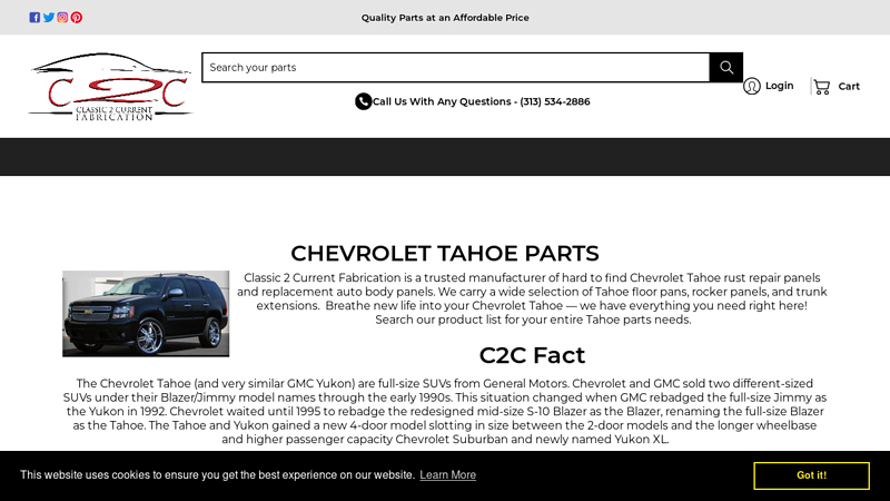 Chevrolet Tahoe Parts chevy tahoe car parts