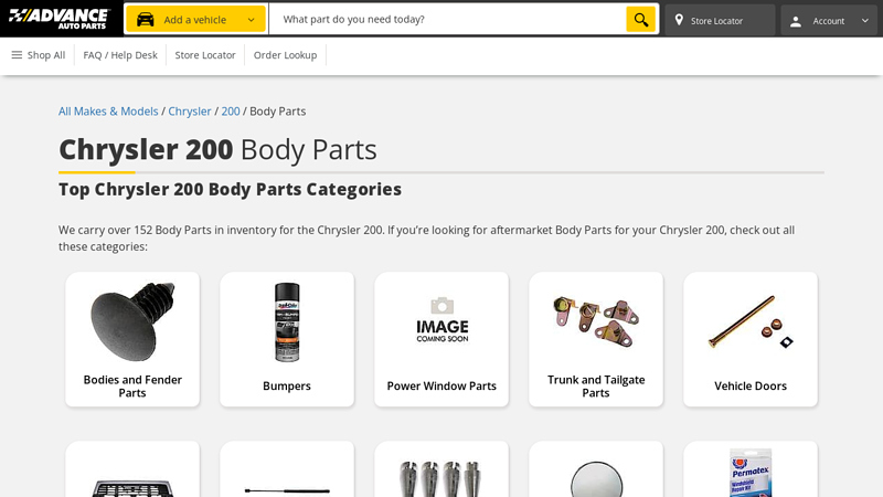 Chrysler 200 Body Parts chrysler 200 car parts