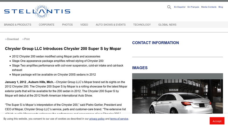 Chrysler Group LLC Introduces Chrysler 200 Super S by Mopar chrysler 200 car parts