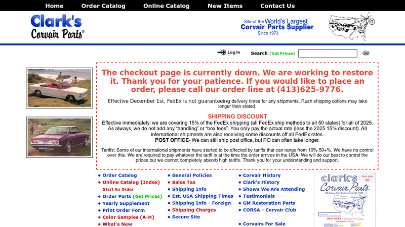 Clark's Corvair Parts clarks auto parts