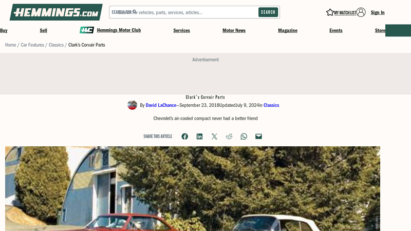 Clark's Corvair Parts corvair car parts