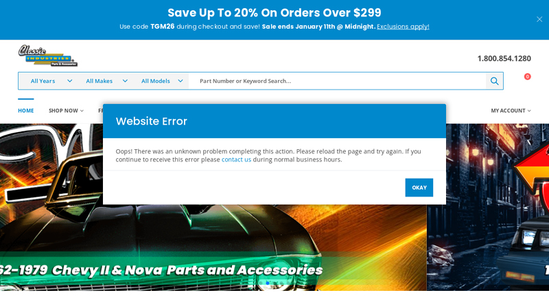 Classic Industries parts of an old car