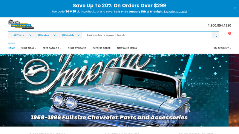 Classic Industries vintage car parts for sale