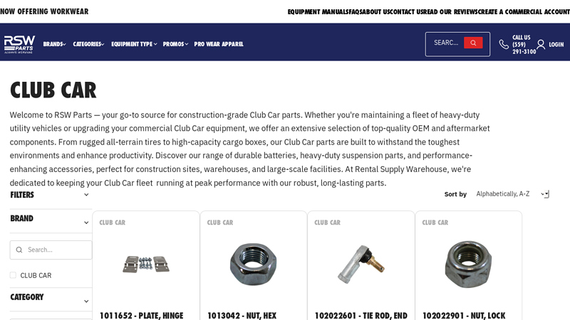 Club Car UTV Parts for Carryall and Urban Models club car front end parts