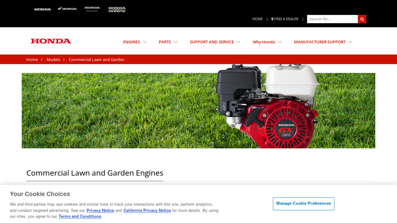 Commercial Lawn and Garden Engines honda self propelled mower parts