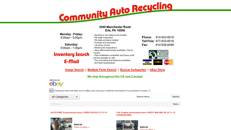 Community Auto Recycling used auto parts erie pa