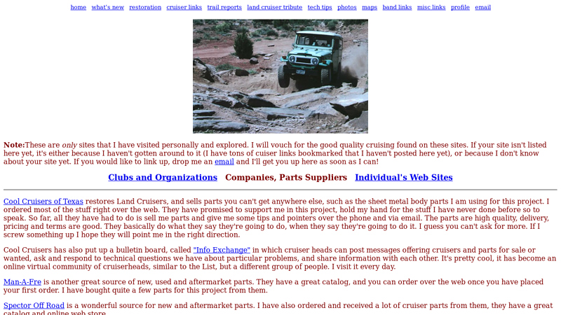 Company and Parts Supplier Toyota Land Cruiser Links toyota land cruiser parts