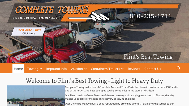 Complete Towing (810) 235-1711 complete auto parts flint