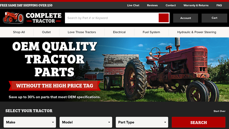 Complete Tractor: Aftermarket Tractor Parts tractor parts shop