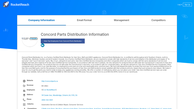 Concord Parts Distribution Information oreillys auto parts concord