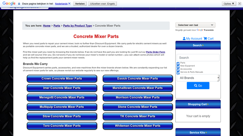 Concrete Mixer Parts cement mixer truck parts