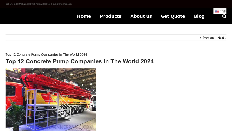 Concrete Pump Companies In The World 2024 mixer truck parts
