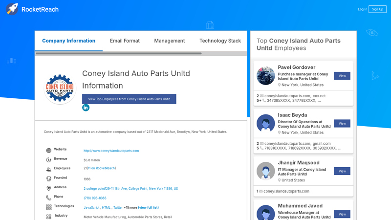 Coney Island Auto Parts Unltd Information coney island auto parts