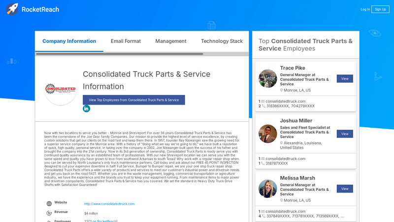 Consolidated Truck Parts & Service Information consolidated truck parts