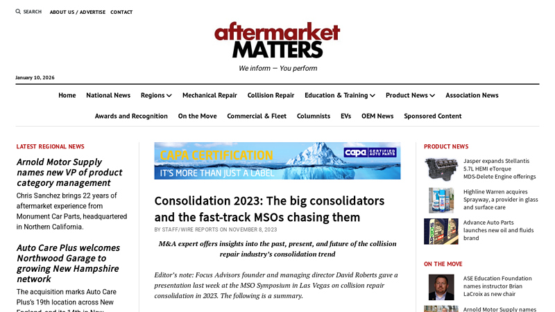Consolidation 2023: The big consolidators and the fast levan auto body parts oakland