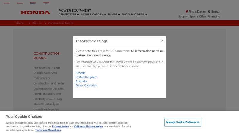 Construction and Industrial Pumps honda water pump parts