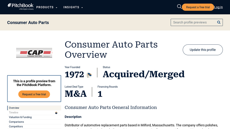 Consumer Auto Parts 2025 Company Profile auto parts milford ma