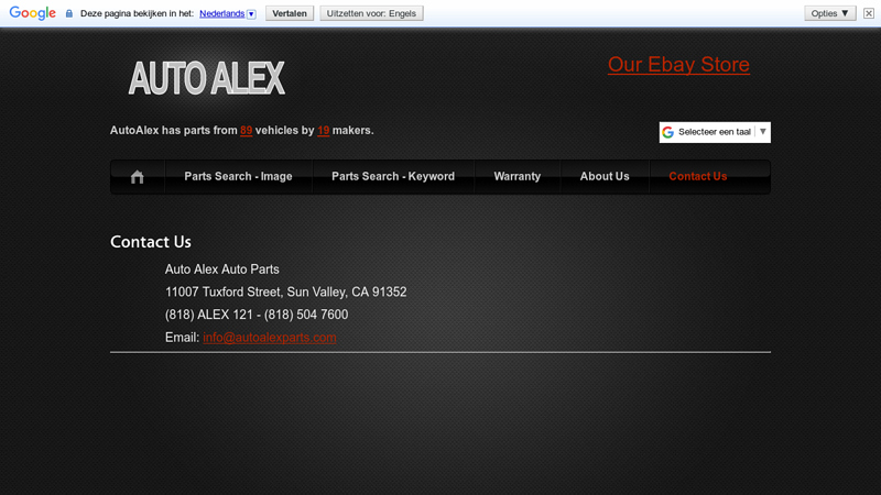 Contact Us alex auto parts