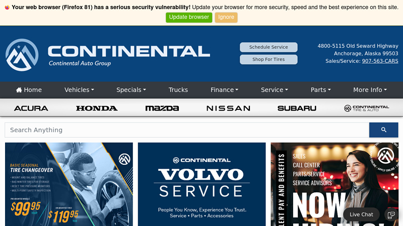 Continental Auto Group auto parts anchorage ak