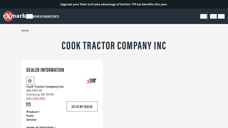 Cook Tractor Company Inc cook tractor parts